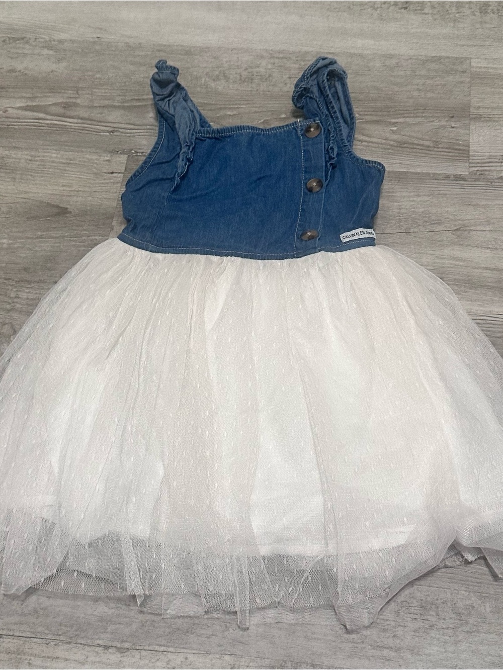Calvin Klein Denim & White Tulle Dress 4-5